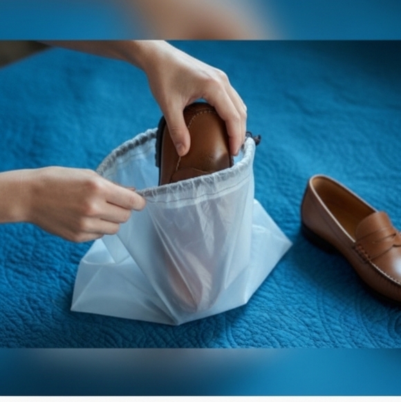 Shappy Translucent Shoes Bags for Travel Storage Large Clear Drawstring Bag - Picture 5 of 6